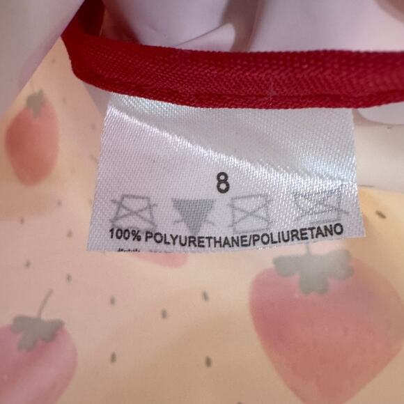 Tahari Rain Jacket Girls 6 Pink Strawberries Full Zip Hoodie Pockets - Picture 10 of 10